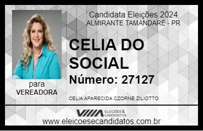 Candidato CELIA DO SOCIAL 2024 - ALMIRANTE TAMANDARÉ - Eleições