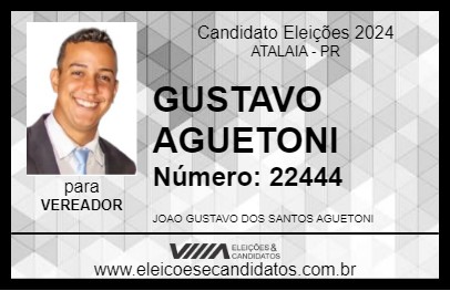 Candidato GUSTAVO AGUETONI 2024 - ATALAIA - Eleições