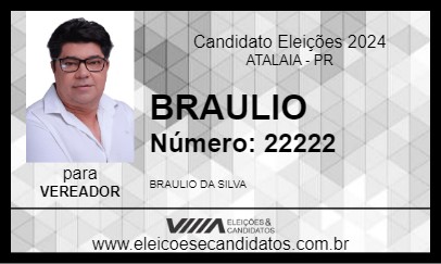 Candidato BRAULIO 2024 - ATALAIA - Eleições