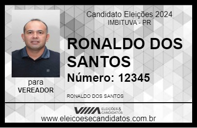 Candidato RONALDO SANTANA 2024 - IMBITUVA - Eleições