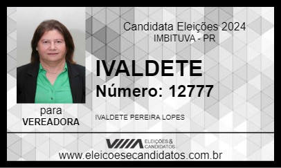 Candidato IVALDETE 2024 - IMBITUVA - Eleições