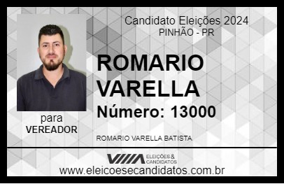 Candidato ROMARIO VARELLA 2024 - PINHÃO - Eleições