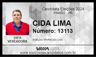 Candidato CIDA LIMA 2024 - PINHÃO - Eleições