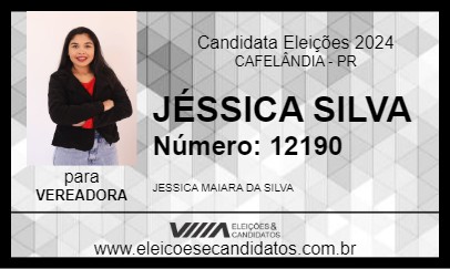 Candidato JÉSSICA SILVA 2024 - CAFELÂNDIA - Eleições