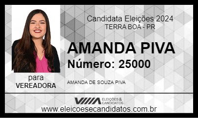 Candidato AMANDA PIVA 2024 - TERRA BOA - Eleições