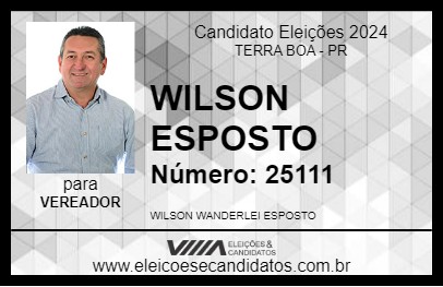 Candidato WILSON ESPOSTO 2024 - TERRA BOA - Eleições