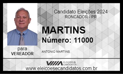 Candidato MARTINS 2024 - RONCADOR - Eleições