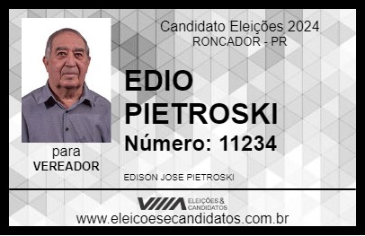 Candidato EDIO PIETROSKI 2024 - RONCADOR - Eleições