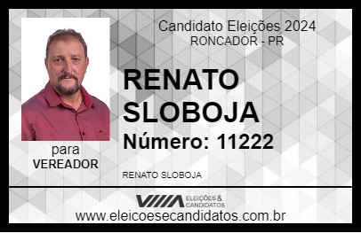 Candidato RENATO SLOBOJA 2024 - RONCADOR - Eleições