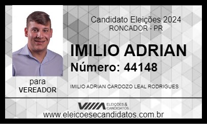 Candidato IMILIO ADRIAN 2024 - RONCADOR - Eleições