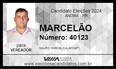 Candidato MARCELÃO 2024 - ANDIRÁ - Eleições