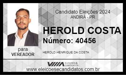 Candidato HEROLD COSTA 2024 - ANDIRÁ - Eleições