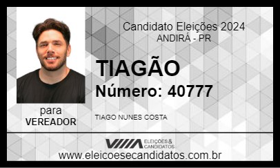 Candidato TIAGÃO 2024 - ANDIRÁ - Eleições