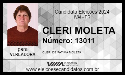 Candidato CLERI MOLETA 2024 - IVAÍ - Eleições