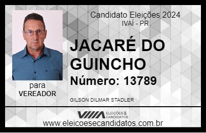 Candidato JACARÉ DO GUINCHO 2024 - IVAÍ - Eleições