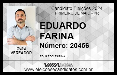 Candidato EDUARDO FARINA 2024 - PRIMEIRO DE MAIO - Eleições