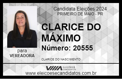 Candidato CLARICE DO MÁXIMO 2024 - PRIMEIRO DE MAIO - Eleições