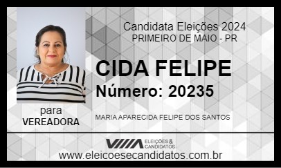 Candidato CIDA FELIPE 2024 - PRIMEIRO DE MAIO - Eleições