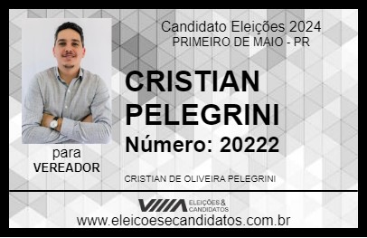 Candidato CRISTIAN PELEGRINI 2024 - PRIMEIRO DE MAIO - Eleições