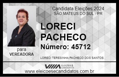 Candidato LORECI PACHECO 2024 - SÃO MATEUS DO SUL - Eleições