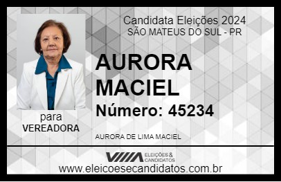 Candidato AURORA  MACIEL 2024 - SÃO MATEUS DO SUL - Eleições