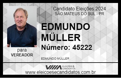 Candidato EDMUNDO MÜLLER 2024 - SÃO MATEUS DO SUL - Eleições