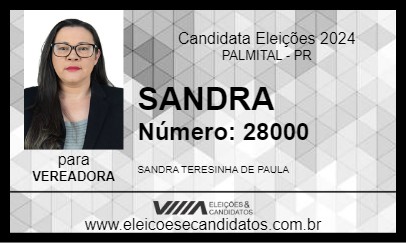 Candidato SANDRA 2024 - PALMITAL - Eleições