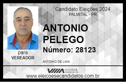 Candidato ANTONIO PELEGO 2024 - PALMITAL - Eleições