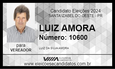 Candidato LUIZ AMORA 2024 - SANTA IZABEL DO OESTE - Eleições