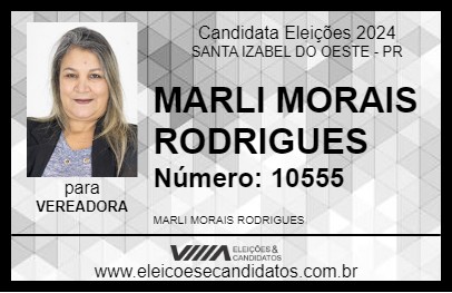 Candidato MARLI MORAIS RODRIGUES 2024 - SANTA IZABEL DO OESTE - Eleições