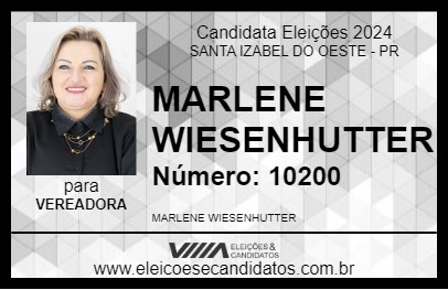 Candidato MARLENE WIESENHUTTER 2024 - SANTA IZABEL DO OESTE - Eleições