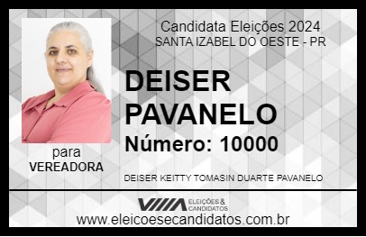 Candidato DEISER PAVANELO 2024 - SANTA IZABEL DO OESTE - Eleições