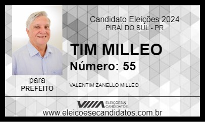 Candidato TIM MILLEO 2024 - PIRAÍ DO SUL - Eleições