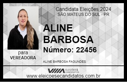 Candidato ALINE BARBOSA 2024 - SÃO MATEUS DO SUL - Eleições