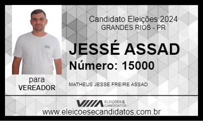 Candidato JESSÉ ASSAD 2024 - GRANDES RIOS - Eleições