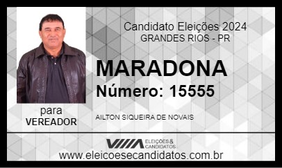 Candidato MARADONA 2024 - GRANDES RIOS - Eleições