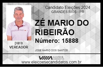 Candidato ZÉ MARIO DO RIBEIRÃO 2024 - GRANDES RIOS - Eleições