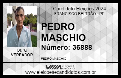 Candidato PEDRO MASCHIO 2024 - FRANCISCO BELTRÃO - Eleições