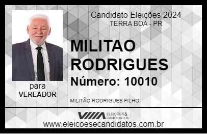 Candidato MILITAO RODRIGUES 2024 - TERRA BOA - Eleições