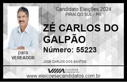 Candidato ZÉ CARLOS DO GALPÃO 2024 - PIRAÍ DO SUL - Eleições