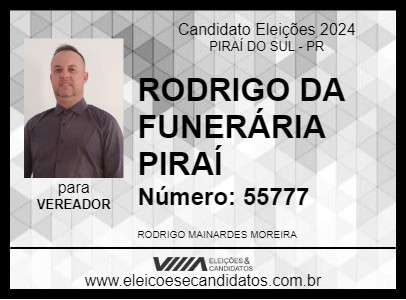 Candidato RODRIGO DA FUNERÁRIA PIRAÍ 2024 - PIRAÍ DO SUL - Eleições