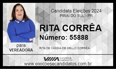 Candidato RITA CORRÊA 2024 - PIRAÍ DO SUL - Eleições