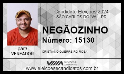 Candidato NEGÃOZINHO 2024 - SÃO CARLOS DO IVAÍ - Eleições