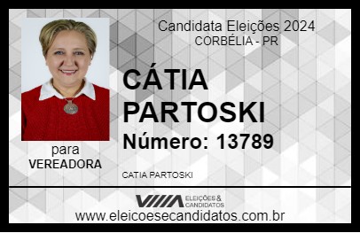 Candidato CÁTIA PARTOSKI 2024 - CORBÉLIA - Eleições