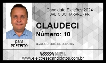 Candidato CLAUDECI 2024 - SALTO DO ITARARÉ - Eleições