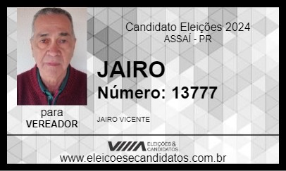 Candidato JAIRO 2024 - ASSAÍ - Eleições