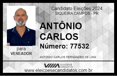 Candidato ANTÔNIO CARLOS 2024 - SIQUEIRA CAMPOS - Eleições