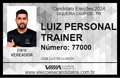 Candidato LUIZ PERSONAL TRAINER 2024 - SIQUEIRA CAMPOS - Eleições