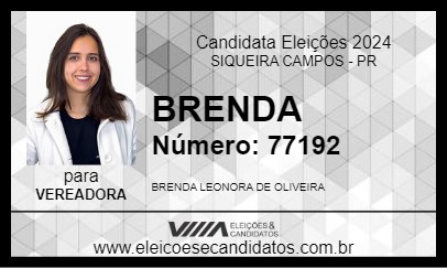 Candidato BRENDA 2024 - SIQUEIRA CAMPOS - Eleições