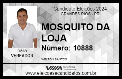 Candidato MOSQUITO DA LOJA 2024 - GRANDES RIOS - Eleições